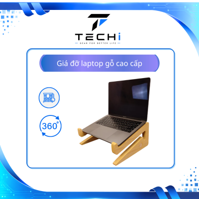 [ PHỤ KIỆN TECHI ] Giá đỡ laptop gỗ cao cấp